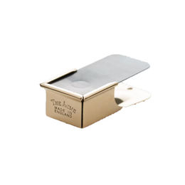 ACME Clicker No. 470 Trainingsgerät aus Metall in Gold mit Lederband – Bild 1 von 4