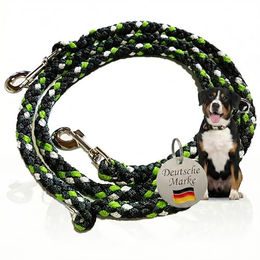 Activity4Dogs Geflochtene Hundeleine für große und mittelgroße Hunde 2m aus Polypropylen wasserabweisend grün-schwarz-weiß - 2 m – Bild 1 von 7