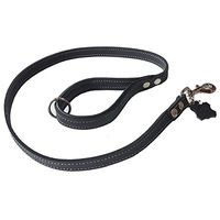 Produktbild von Activity4Dogs Hundeleine aus Leder Schwarz Wasserabweisend für große Hunde - 1 m