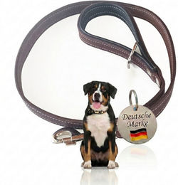 Activity4Dogs Kurzführer für große Hunde aus Leder wasserabweisend - 1 m – Bild 1 von 5