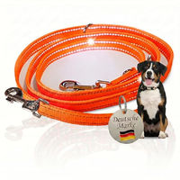 Produktbild von Activity4Dogs Reflektierende Hundeleine aus Nylon in Orange für mittelgroße und große Hunde 2m wetterfest - 2 m