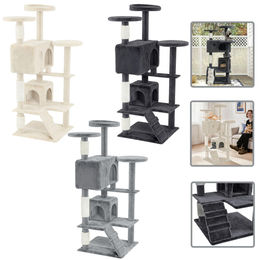ACXIN Kratzbaum 130 cm Dunkelgrau mit Sisal-Kratzsäulen und Kuschelhöhle für Katzen – Bild 1 von 1