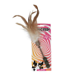 Produktbild von Addicted! Katzenspielzeug Angel Stick mit Federn und Bällen aus Madnip für Kitten in Bunt und Braun - 1 Stk.