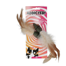 Addicted! Katzenspielzeug Feder mit Mäusen aus Catnip in Braun - 1 Stk. – Bild 1 von 3