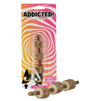 Produktbild von Addicted! Katzenspielzeug Holzstab mit Holzklötzen und Catnip in Braun - 12 x 1,5 cm