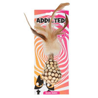Produktbild von Addicted! Katzenspielzeug Holzwackler mit Federn und Madnip