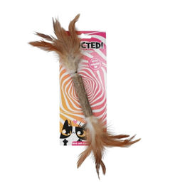 Produktbild von Addicted! Katzenspielzeug Stick mit Raupe und Federn aus Naturmaterial mit Catnip in Braun - 1 Stk.