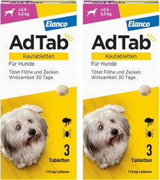 AdTab 112 mg Kautabletten für kleine Hunde 2 x 3 Stück – Bild 1 von 1