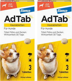 AdTab 225 mg Kautabletten für mittelgroße Hunde 2 x 3 Stück – Bild 1 von 1