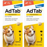 Produktbild von AdTab 225 mg Kautabletten für mittelgroße Hunde 2 x 3 Stück