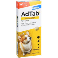 Produktbild von Adtab 225mg Kautabletten gegen Zecken und Flöhe für Hunde 5,5-11kg
