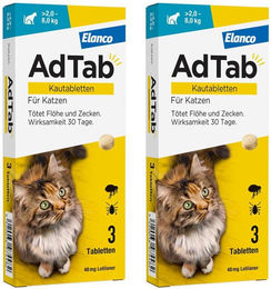 Produktbild von AdTab 48 mg Kautabletten gegen Flöhe und Zecken für Katzen ab 2 kg