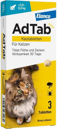 Adtab 48mg Kautabletten gegen Zecken und Flöhe für Katzen 2-8kg von Elanco – Bild 1 von 2