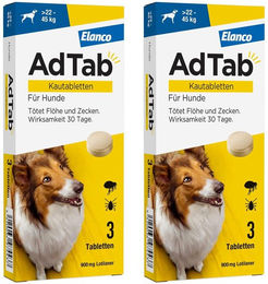 AdTab 900 mg Kautabletten gegen Flöhe und Zecken für große Hunde über 22-45 kg – Bild 1 von 1