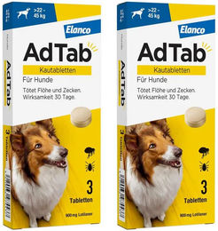 Produktbild von AdTab 900 mg Kautabletten gegen Flöhe und Zecken für Hunde ab 22-45 kg