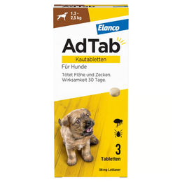 AdTab Kautabletten für Hunde 1,3-2,5 kg 3 Stück – Bild 1 von 1
