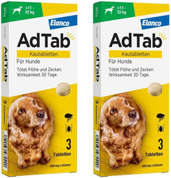 Produktbild von AdTab Kautabletten gegen Flöhe und Zecken für Hunde ab 11-22 kg