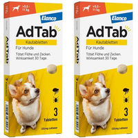 Produktbild von AdTab Kautabletten gegen Flöhe und Zecken für Hunde kleiner Rassen und Welpen 225 mg