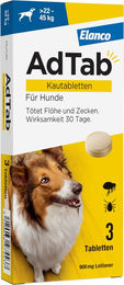 AdTab Kautabletten gegen Zecken und Flöhe für große Hunde von 22 bis 45 kg – Bild 1 von 4
