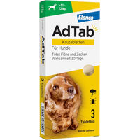 Produktbild von AdTab Kautabletten gegen Zecken und Flöhe für Hunde mittlerer Rassen