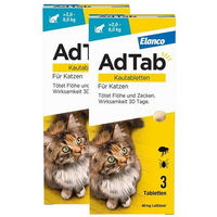 Produktbild von AdTab Kautabletten gegen Zecken und Flöhe für Katzen von 2 bis 8 kg