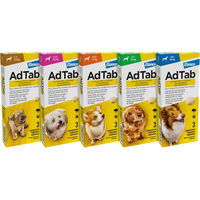 Produktbild von AdTab Tabletten gegen Flöhe und Zecken für kleine Hunde 5,5-11 kg 225 mg 3 Stück