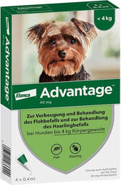 Advantage Mini Spot-On Lösung gegen Flöhe und Haarlinge für Hunde bis 4 kg – Bild 1 von 2