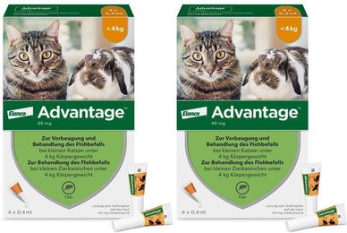 Advantage Spot-On 40 Flohschutz für kleine Katzen und Zierkaninchen bis 4 kg – Bild 1 von 4