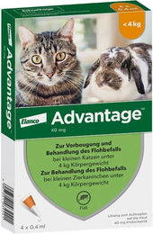 Advantage Spot-On Lösung gegen Flöhe für kleine Katzen und Zierkaninchen 40 mg 1,6 ml – Bild 1 von 2