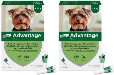 Advantage Spot-On Mini Flohmittel für sehr kleine Hunde bis 4 kg – Bild 1 von 4