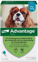 Advantix Advantage 100 Lösung für Hunde 4 - 10 kg 4 Einzeldosispipetten – Bild 1 von 1