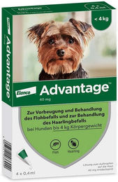 Advantix Advantage 40 Lösung für Hunde bis 4 kg 4 Einzeldosispipetten – Bild 1 von 1