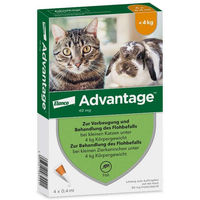 Produktbild von Advantix Advantage 40 mg Spot-on Lösung für Katzen und Zierkaninchen bis 4 kg 4 x 0,4 ml