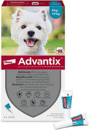Advantix Spot-On für kleine Hunde 4 bis 10 kg gegen Zecken und Flöhe 4 x 1,0 ml – Bild 1 von 5