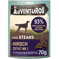 Produktbild von Adventuros Mini Steaks Hirsch Trockenfleisch getreidefrei 8 x 70g