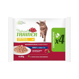 Affinity Petcare Natural Trainer Nassfutter für erwachsene Katzen mit Huhn Stückchen in Sauce ohne Konservierungsstoffe und Aromastoffe 60 x 85 g - 4 x 85 g – Bild 1 von 2