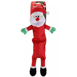 AFP Happy Holidays Long Body Weihnachtsmann Plüschspielzeug für Hunde in Rot und Bunt – Bild 1 von 1