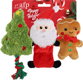 AFP Hundespielzeug Happy Holidays HoHoHo Plüschspielzeug 3er Pack – Bild 1 von 8
