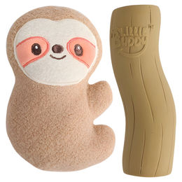 AFP Hundespielzeug Little Buddy Knuddel-Faultier Plüsch 2er Pack für Welpen Braun – Bild 1 von 2