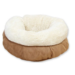 AFP Katzenbett Donutform aus Plüsch in Beige oder Braun Größe L – Bild 1 von 2