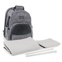 Produktbild von AFP Travel Dog Erweiterbarer Multifunktions-Hunderucksack aus Polyester in Grau und Bunt One Size