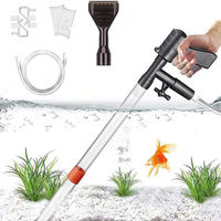 Produktbild von Agger Aquarium-Bodengrundreiniger und Wasserwechsel-Set Mulmsauger aus Kunststoff in Schwarz für Fische