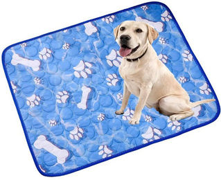 Agger Kühlmatte für Hunde und Katzen wasserdicht und faltbar in Blau für große Tiere – Bild 1 von 3