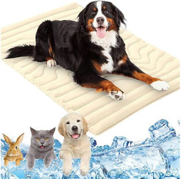 Agger Selbstkühlende Hundematte für Hunde und Katzen weiß und waschbar – Bild 1 von 5