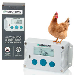 Agrarzone Automatische Hühnerklappe WILMA Steuerung für Hühnerstall aus Kunststoff in Weiß – Bild 1 von 6