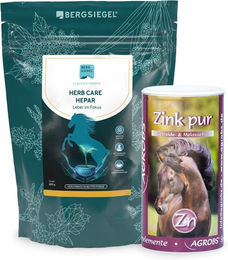 Produktbild von Agrobs BERGSIEGEL Fellwechsel Bundle Haut und Fell Supplement und Mineralfutter S