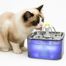 AIMAX Trinkbrunnen aus Edelstahl für Katzen und Hunde mit 3L Fassungsvermögen, ultraleiser Wasserbrunnen mit Aktivkohlefilter, Silber – Bild 1 von 2
