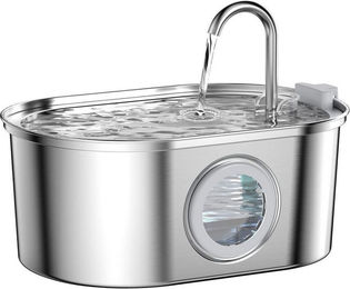 AIMAX Trinkbrunnen für Katzen und Kleinhunde aus Edelstahl mit Wasserfall-Design 3,2 L – Bild 1 von 5