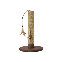 Aimé Kratzbaum für Katzen in Braun mit Spielzeug, 48 x 30 cm – Bild 1 von 4