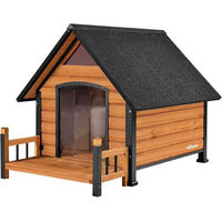 Produktbild von Aivituvin AIR80 Outdoor Hundehütte mit Veranda aus Holz in Braun für kleine bis mittelgroße Hunde